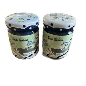 Santa Barbara Dolphins Ocean seashell Novelty Beach salt and pepper shakers